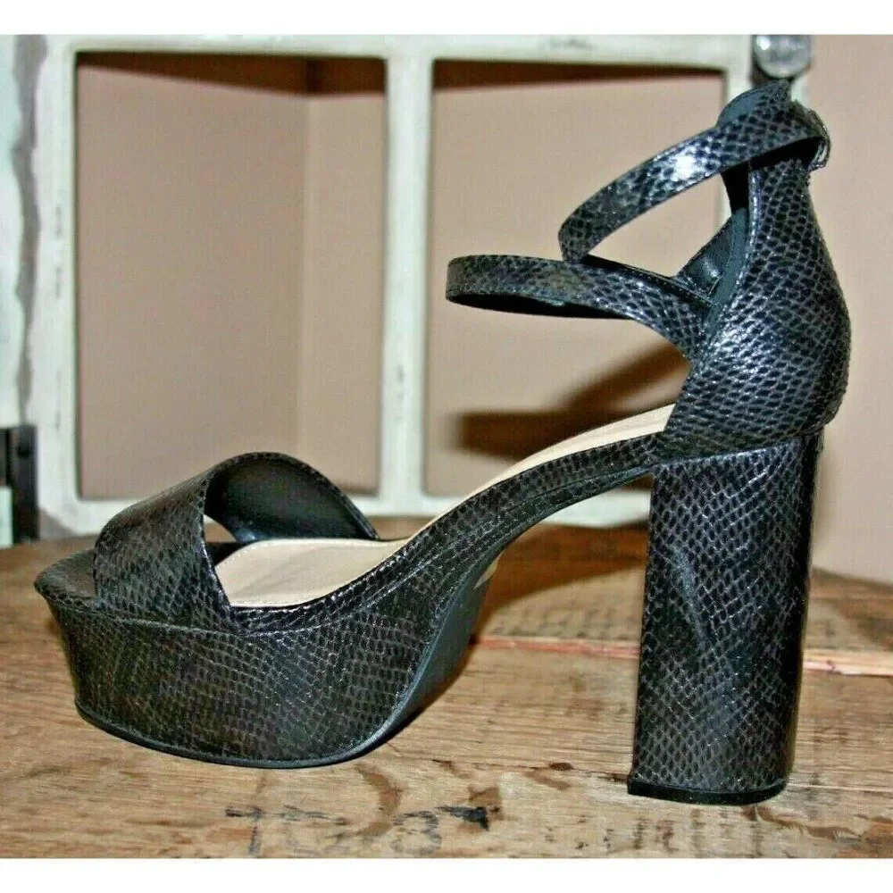 Nasty Gal Women's 8 Snake it to the limit Faux snake platform heels - New